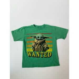Star Wars Boys The Mandalorian Baby Yoda Wanted T-Shirt Tee Shirt XS 4-5